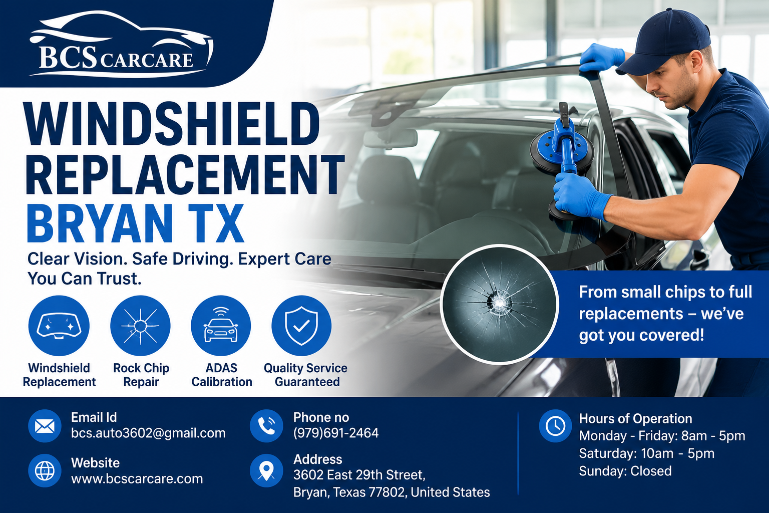windshield replacement Bryan TX